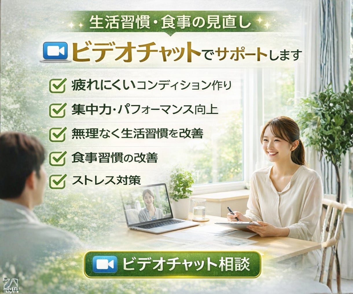 忙しい方向け生活習慣と食事の見直しをサポートします 疲れにくい体と生活習慣を無理なく整えます イメージ1