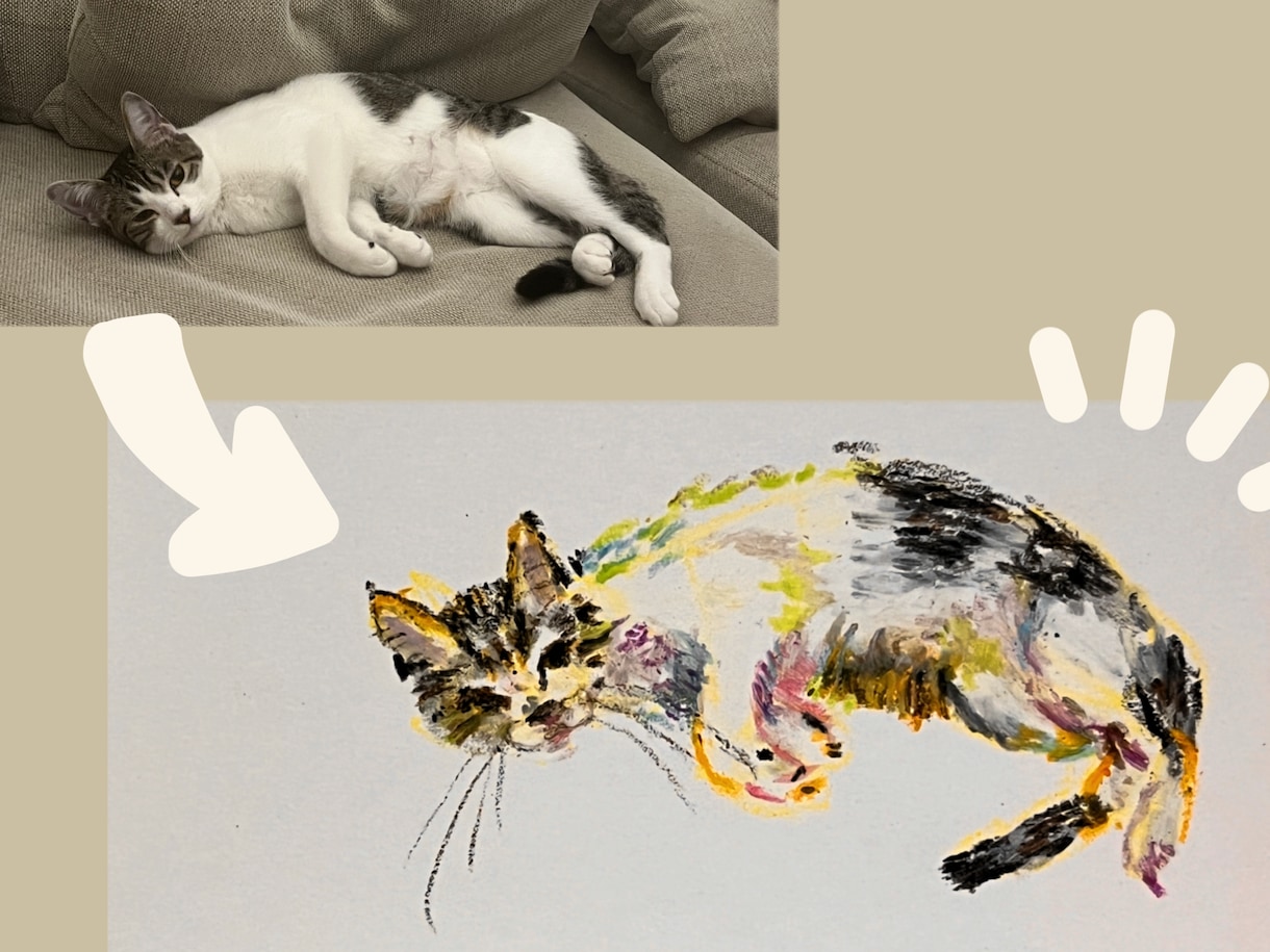 クレヨンであなたの大切なペットを描きます ちょこっとしたカラフルな絵を家に飾りませんか? イメージ2