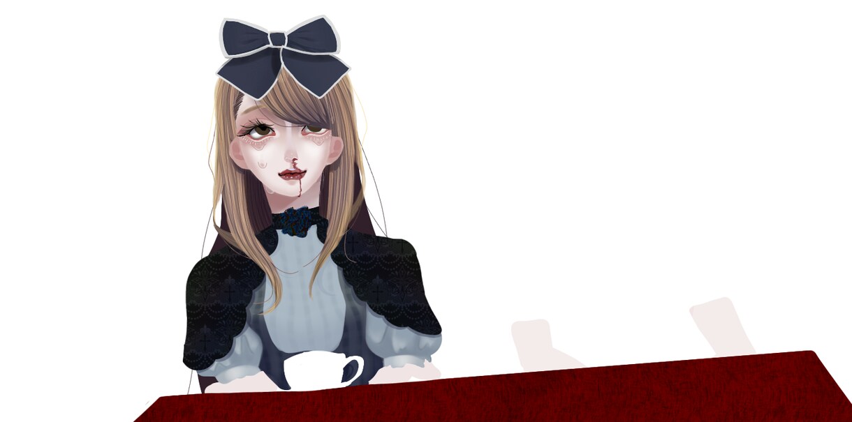 暗い雰囲気のイラスト描きます 悲しかったり病んでいたりどこか不安定な絵柄です。 イメージ2
