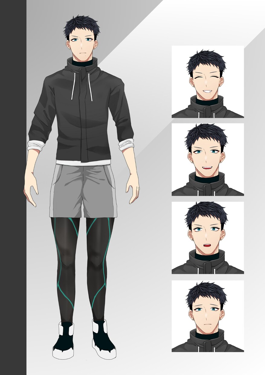スポーツマン【表情差分5種類】立ち絵販売しますます 商用可・スポーツマンの立ち絵販売します【表情差分5種類】 イメージ1