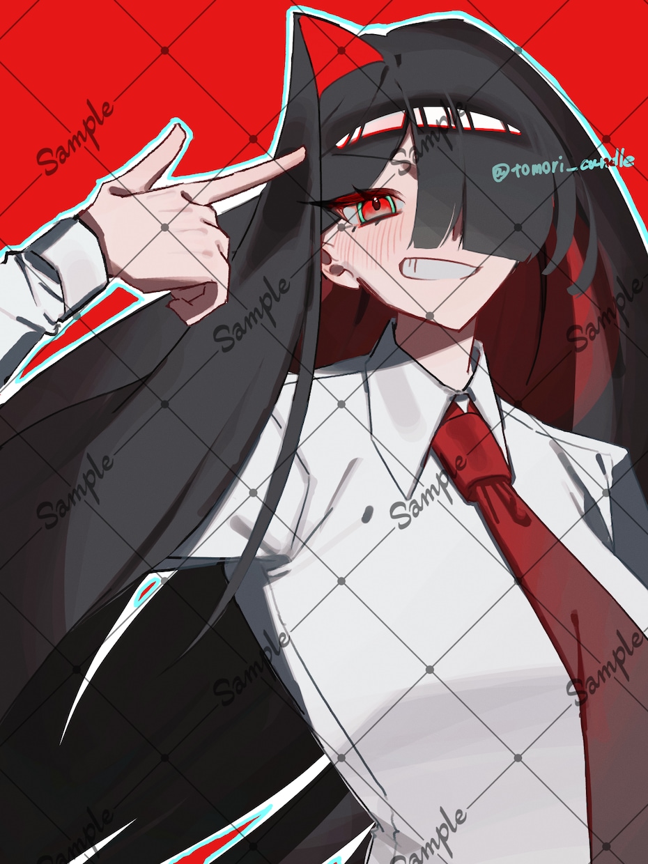 表情重視◎シンプル塗りの胸上イラストを制作します 表情や雰囲気を大切にした、シンプルな胸上イラストを制作します イメージ2