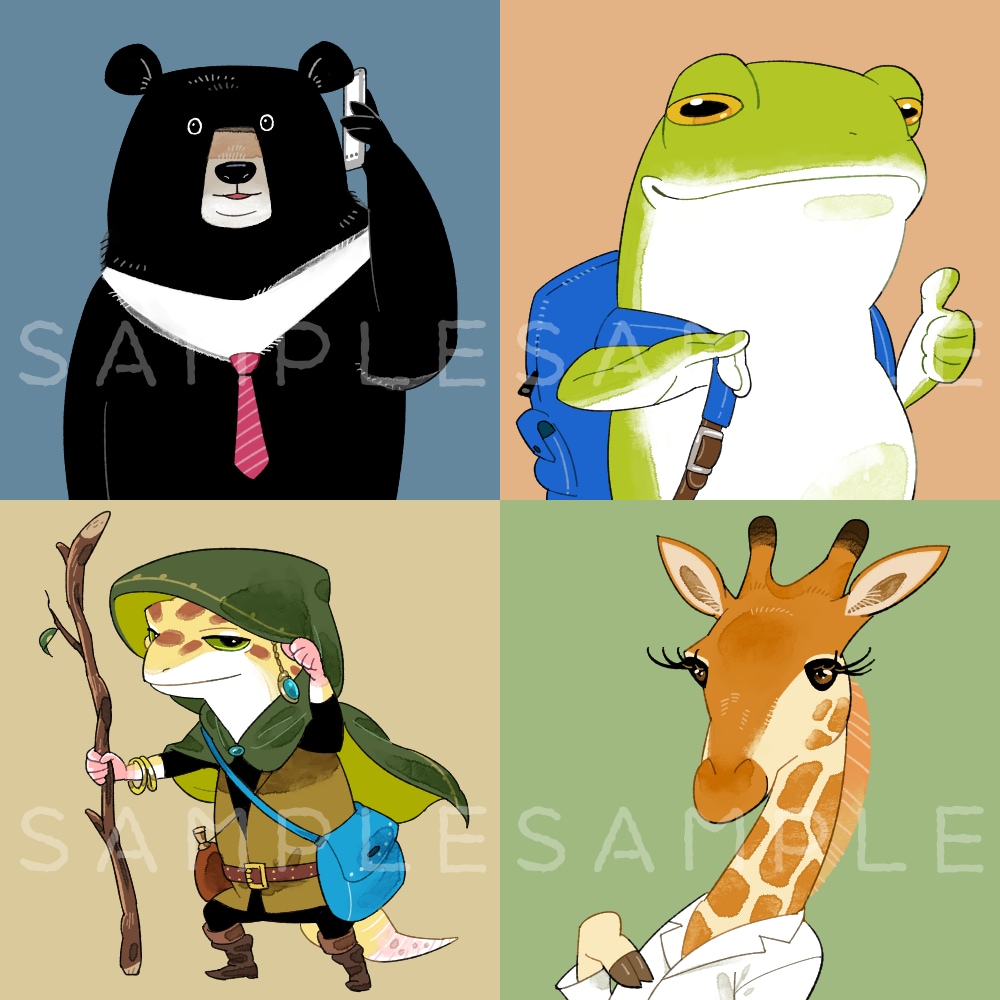 あなたの好きな動物をキャラクターにして描きます 自分を動物化、擬人化、何でも可！動物要素が欲しい方に。 イメージ3