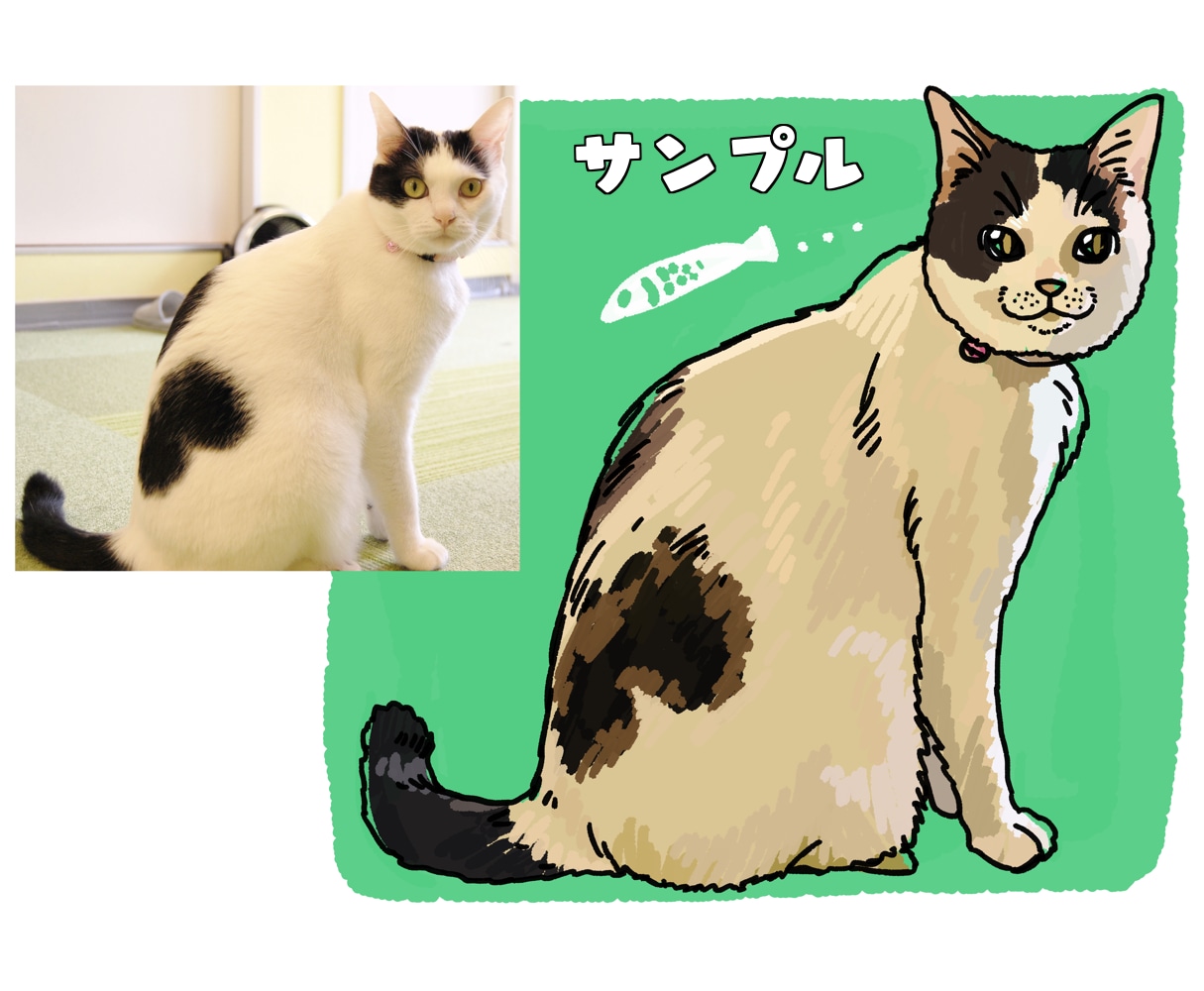 写真から可愛いペットのイラスト描きます 大事な写真やお気に入りのペットの写真をイラストで残そう！ イメージ3
