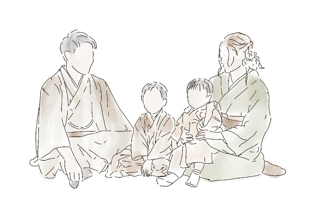 写真をもとに線画ニュアンスイラスト描きます じんわり柔らかい雰囲気に♡家族写真やウェルカムボードなど○ イメージ7