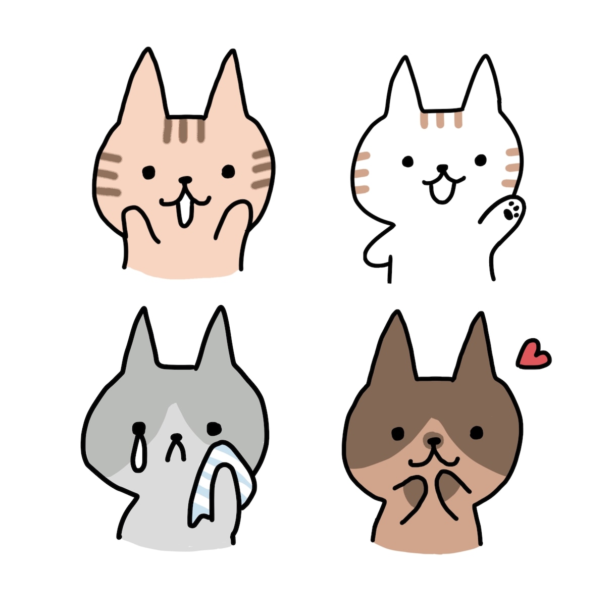 ちょっと人っぽい、ゆるい猫のイラストを描きます 商用OK！SNSアイコン・ブログやSNS投稿の挿絵にも イメージ2