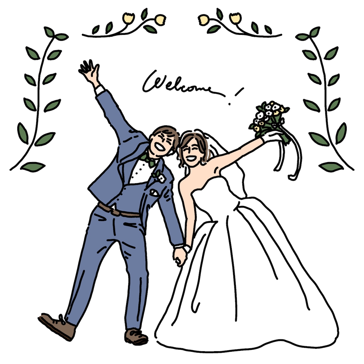 写真をもとにカップルやご友人とのイラスト描きます 結婚式のペーパーアイテム、プレゼントや、インテリアにも！ イメージ6