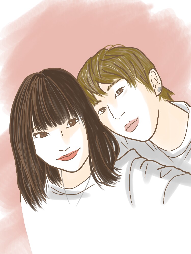 貴方の素敵な写真を元に、イラストを描きます 恋人や夫婦との記念写真SNSのアイコンやウェディングボード イメージ5