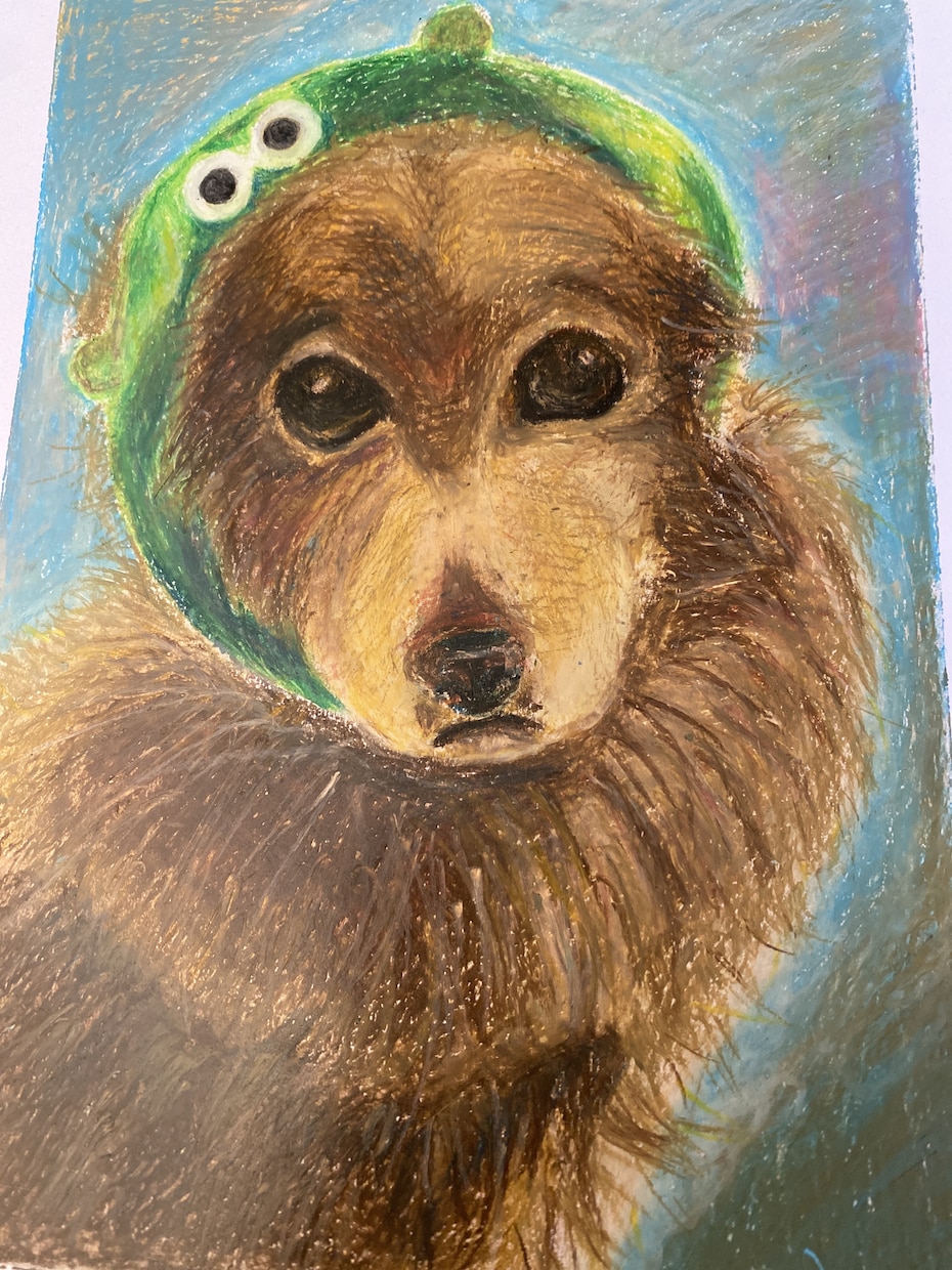 むかし懐かしのクレヨンで最愛の子を描きます オイルパステル（クレヨン）でしか出せない雰囲気のアート イメージ3