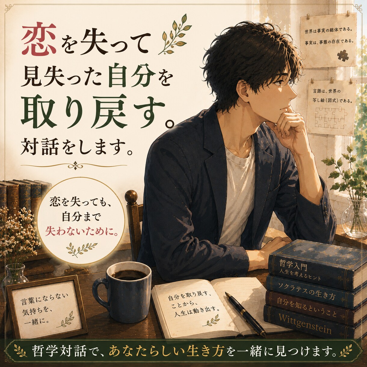 失恋で見失った自分を取り戻す対話をします 恋を失っても、自分まで失わないために。 イメージ1