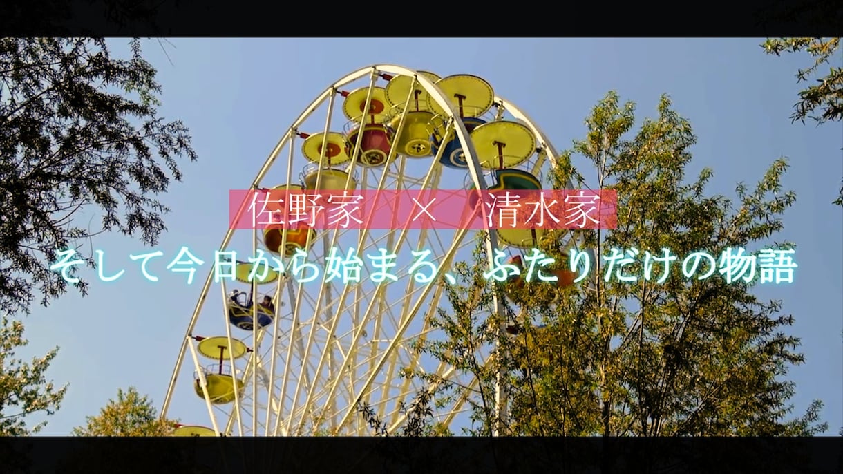 映画予告風の結婚式オープニング動画を作ります 画像とコメントのみでお二人だけの動画を作成できます！ イメージ2