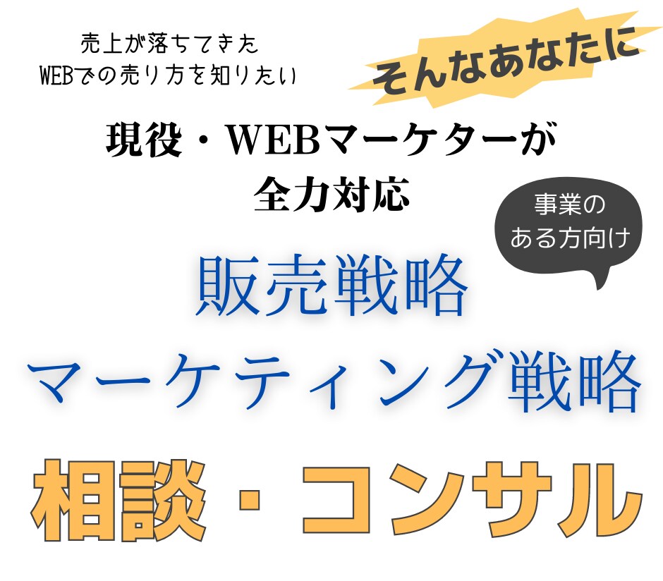 あなたに合わせてマーケティング戦略をコンサルします 現役WEBマーケター全力対応【戦略を整えるだけで売上アップ】 イメージ1