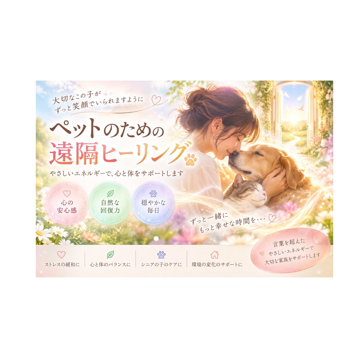 大切な愛犬・愛猫・小動物へ遠隔ヒーリングを届けます 飼い主さまの「何かしてあげたい」に寄り添います イメージ1