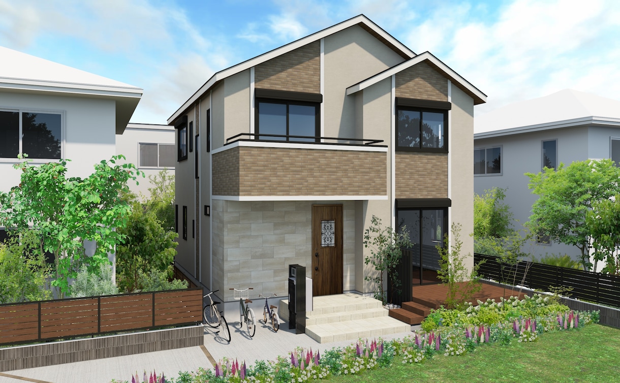 戸建住宅の外観・外構CGパース制作ます 外構施工店・戸建工務店様向け　販売促進・お客様提案用に イメージ6