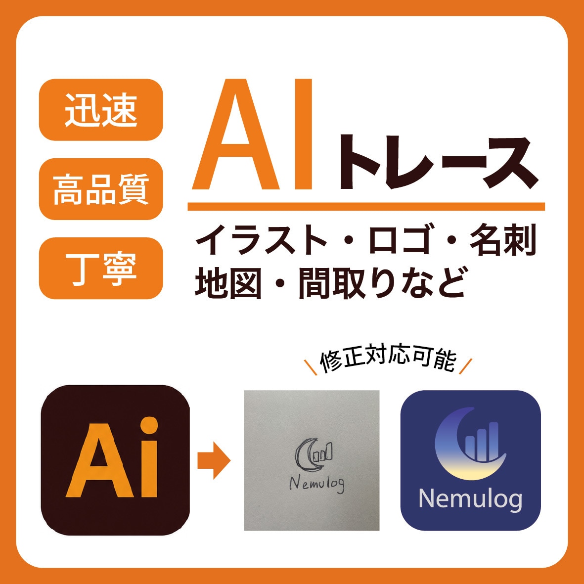 画像をトレースしてAiデータにします 最短即日納品！名刺、ロゴ、画像などお任せ下さい。 イメージ1