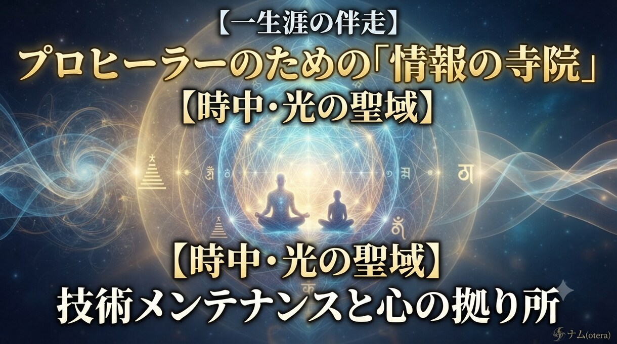 ヒーラーのための心の拠り所となります 一生涯の伴走・情報の寺院【時中・光の聖域】技術メンテナンス イメージ1