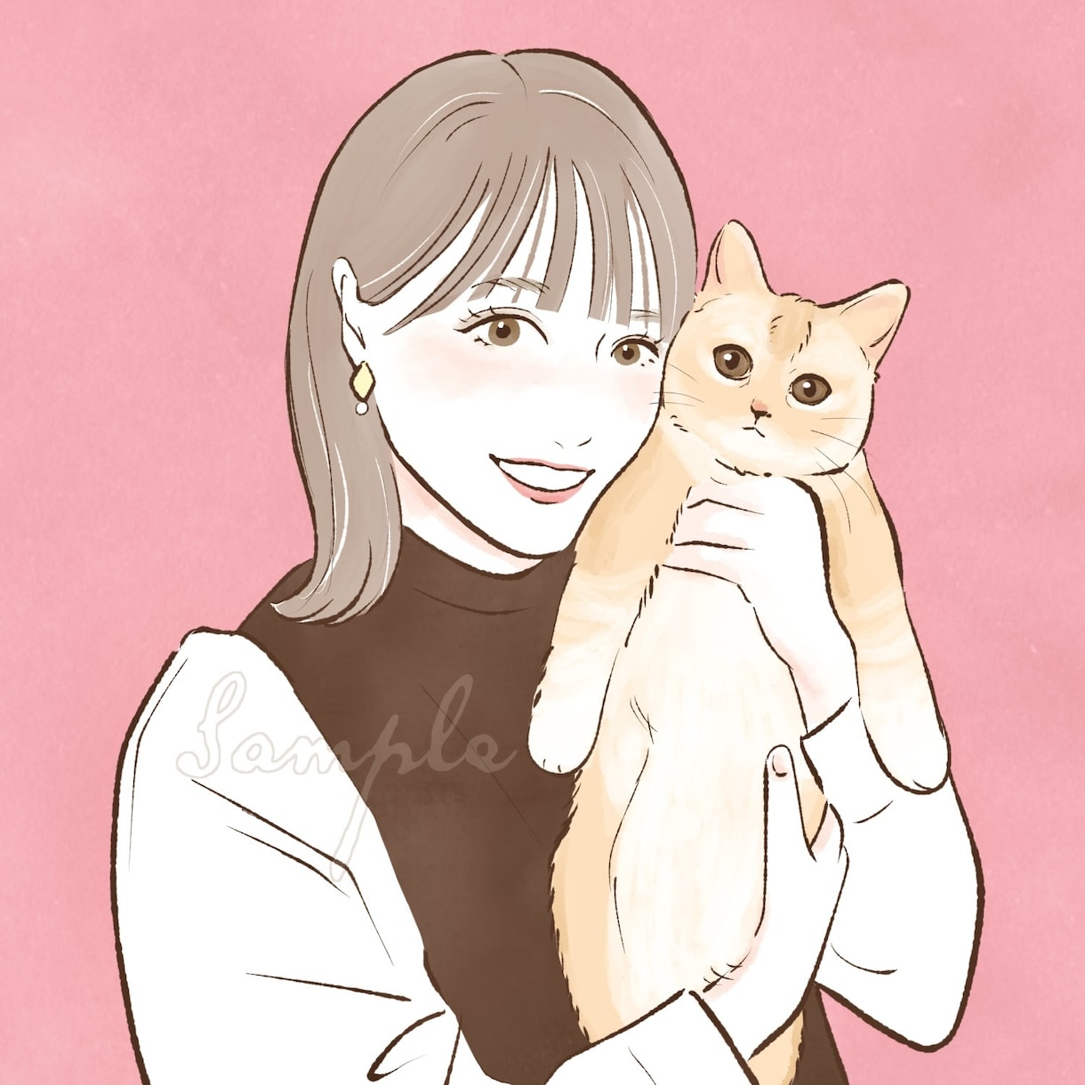 大人かわいい似顔絵イラスト描きます SNSアイコンやプレゼントなどにオススメ！ イメージ5
