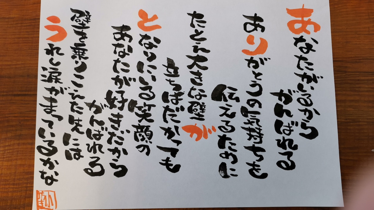 アクリル絵の具で可愛い筆文字描きます ポップな命名書、会社のロゴ、ウェルカムボードはどうですか？ イメージ2