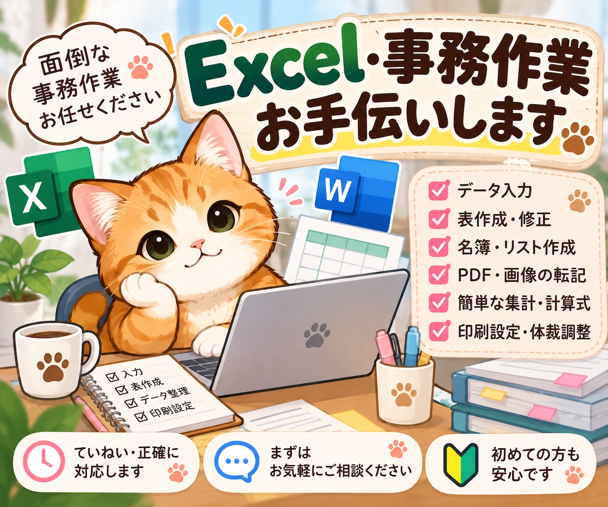 Excelの入力・表作成をお手伝いします データ入力から表の修正まで丁寧に対応します イメージ1