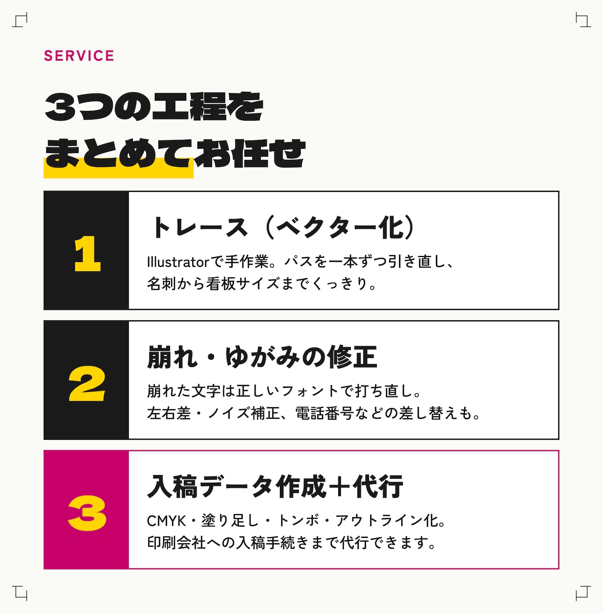 AIで作ったロゴ・チラシを入稿まで対応します トレース→修正→入稿まで｜ChatGPT・Canva画像OK イメージ3