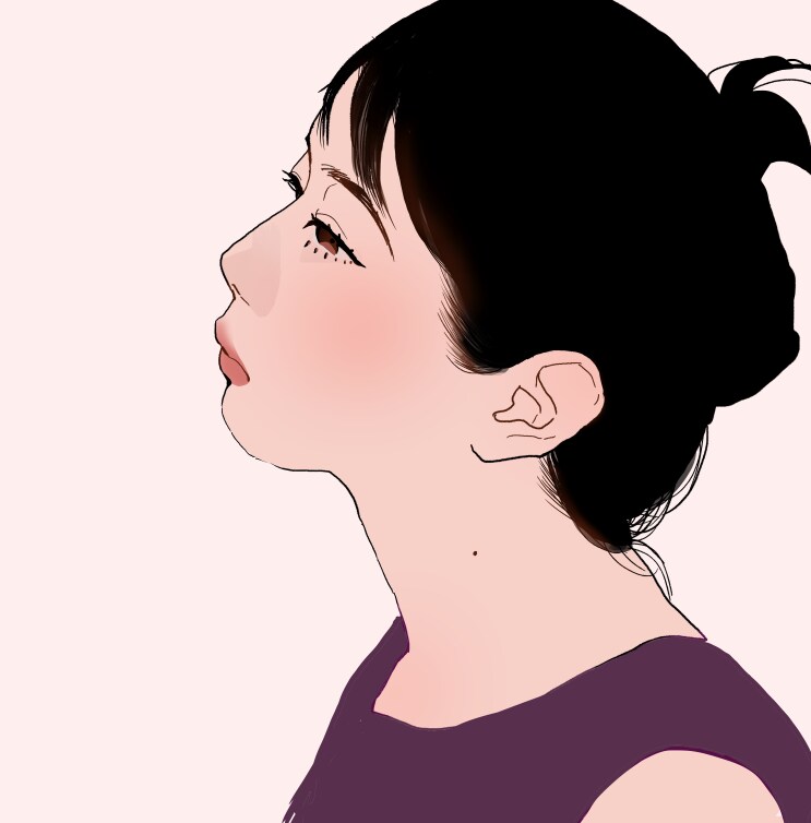 横顔の似顔絵描きます 日本画専攻出身OLがそれっぽく色っぽくします イメージ3