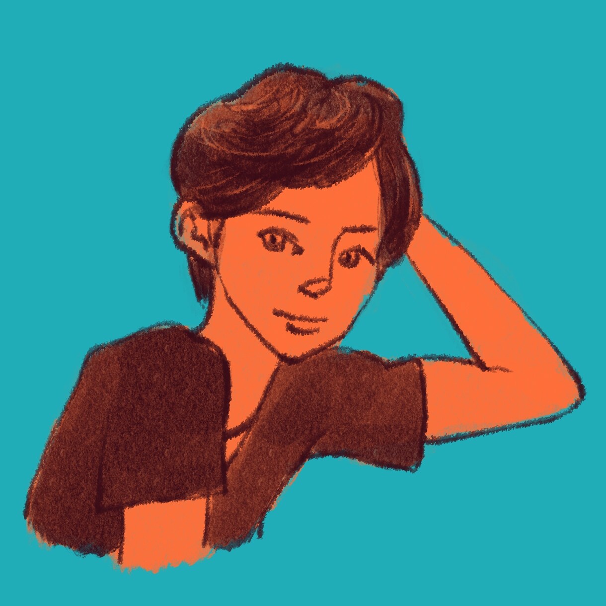 似顔絵を描いてSNS用のアイコンを作ります 古い印刷物のような色彩で、一味違うアイコンに。 イメージ4