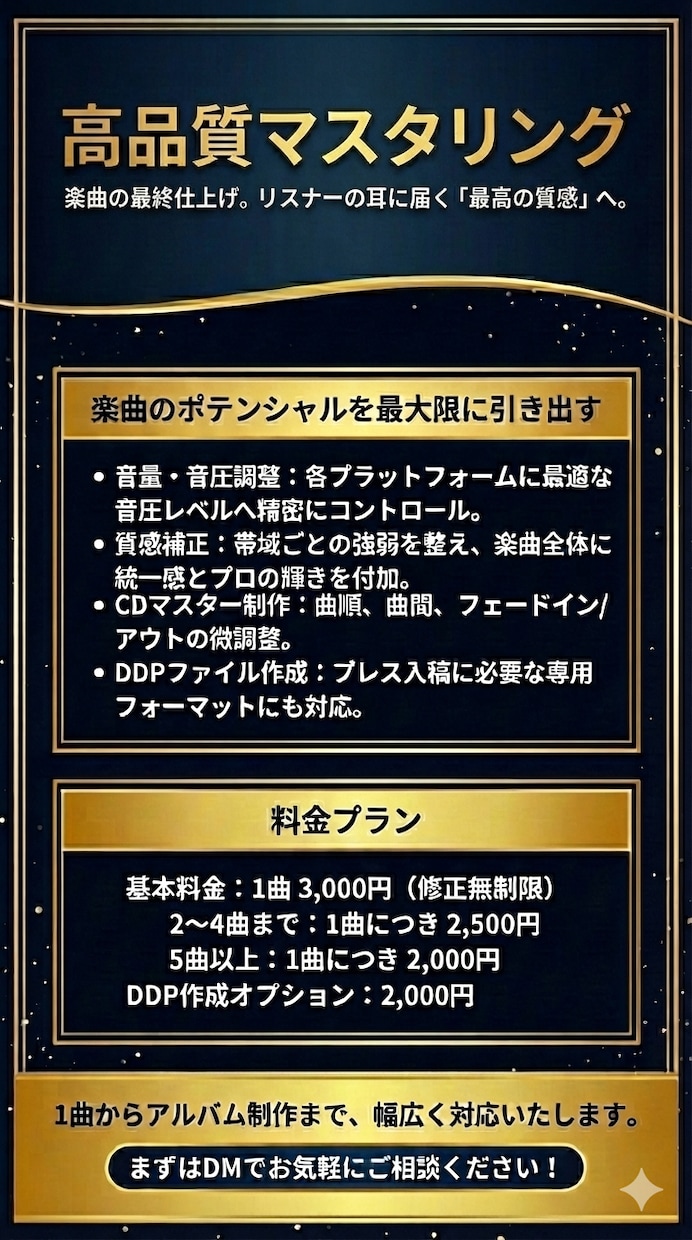 高品質なマスタリングいたします 配信CDプレスに最適化。DDP作成もOK イメージ2