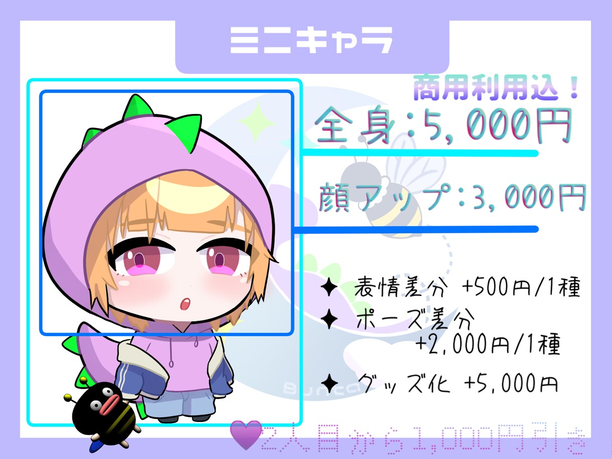 ちょこんと可愛いミニキャラ描きます 初めてのご依頼でも安心◎ゆるくて可愛いミニキャラ制作します イメージ1