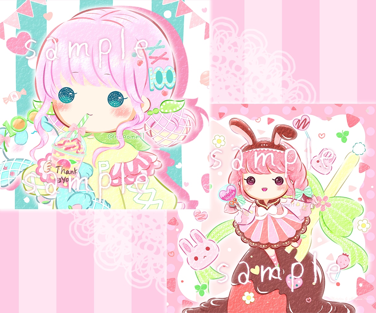 商用可◎手書き風ゆるふわ可愛いミニキャラ描きます 癒し系ミニキャラ＊インスタ等SNS挿絵・アイコン・動画配信等 イメージ5