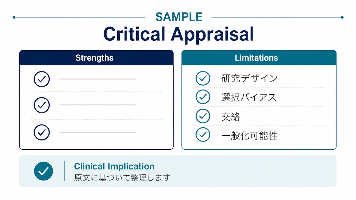 現役医師が医学論文1本を抄読会スライドにします RCT・観察研究を最大10枚、3営業日でPPT納品 イメージ4