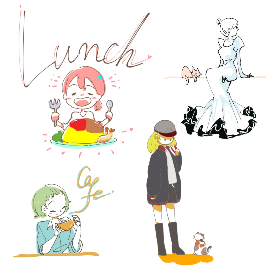 ゆるっとかわいい印象のイラスト描きます WEBや挿絵でご利用OK。シンプルながらも華やかに！ イメージ2