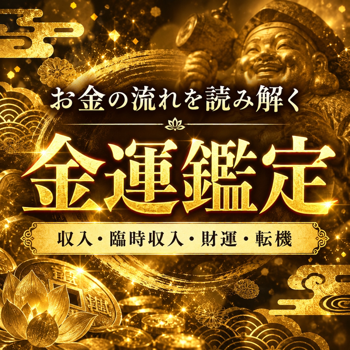 金運を塞ぐ「財の詰まり」を見抜き、お伝えします お金が逃げる、貯まらない原因を紐解き、豊かさへの転機を視ます イメージ1