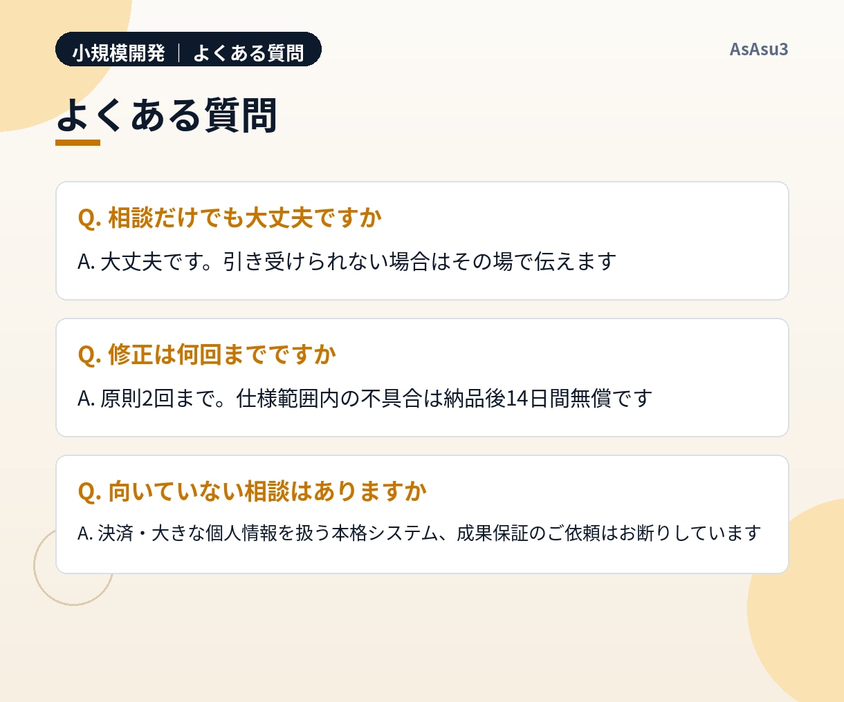 小さなLP・業務ツール、金額を決めて作ります 作る範囲を書面で合意。中間で動くものを見ながら進めます イメージ6