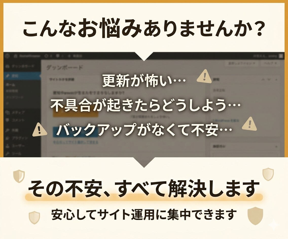 WPの保守・更新＋バックアップまで安心対応します 【スタンダード】毎月WPの保守・更新まとめてサポートします！ イメージ3