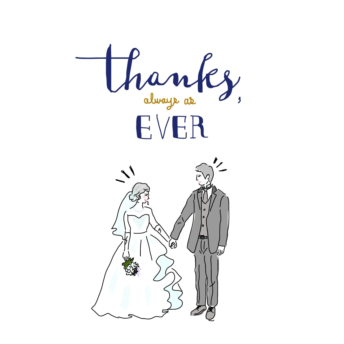 新婚さまやカップルのシンプルなイラストを描きます スッキリしたウエルカムボードや年賀状を作りたい方に イメージ5