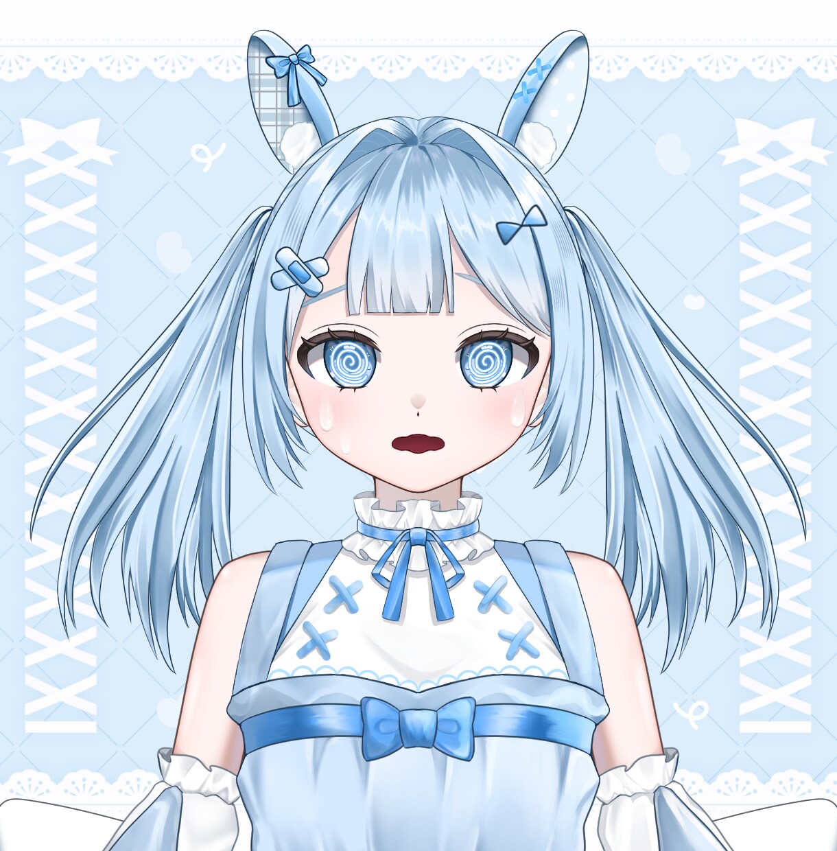 表情差分7種付き!水色うさぎ女の子販売いたします 最短即日納品!すぐにIRIAM等でご使用いただけます! イメージ9