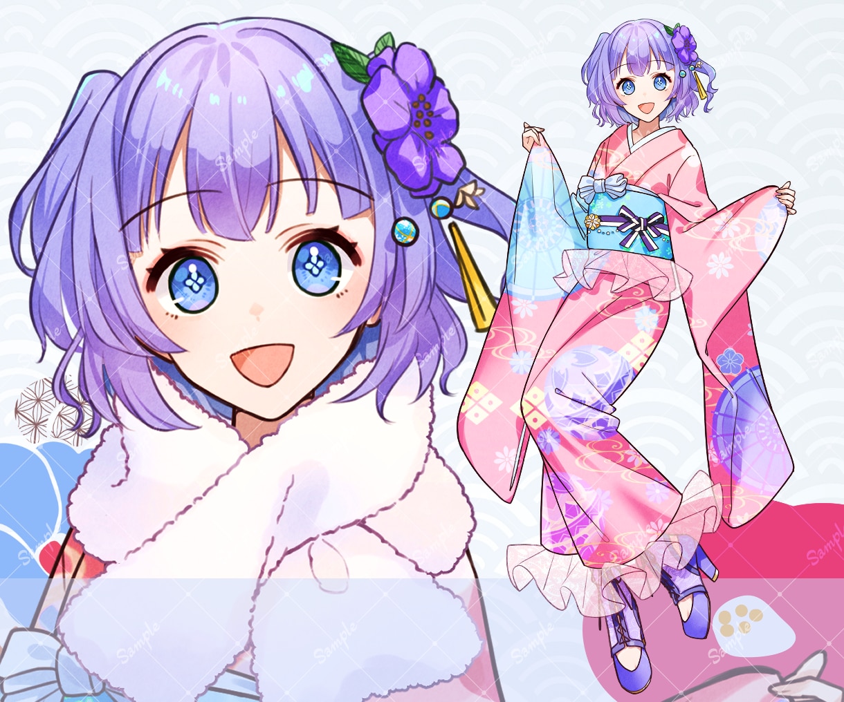 早期納品◎振袖のイラスト描きます IRIAMでも使えます！お手頃価格で新衣装をお求めの方へ イメージ5