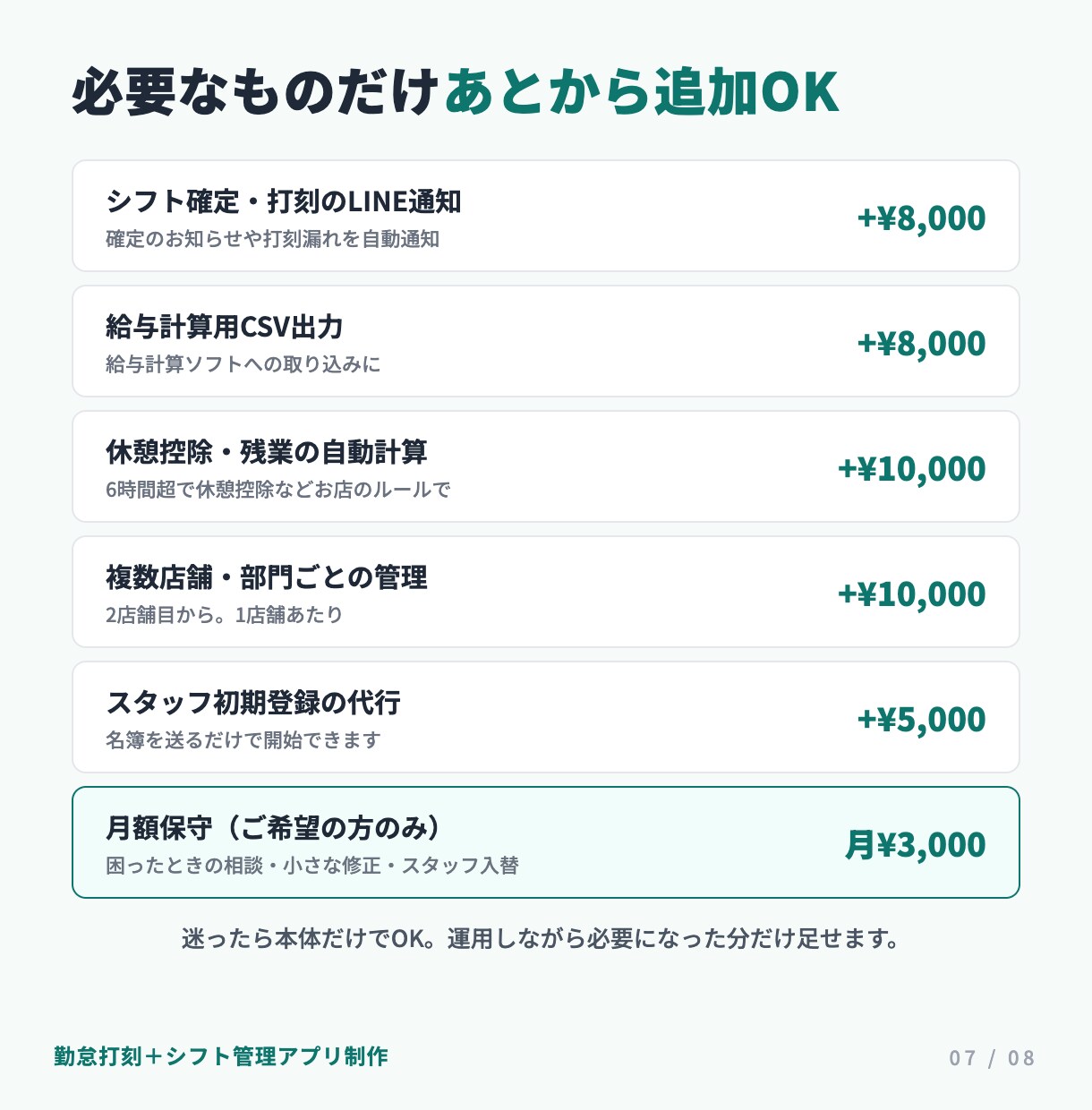 勤怠打刻＋シフト管理のアプリを制作します タイムカードとシフト表を、スマホひとつに イメージ7