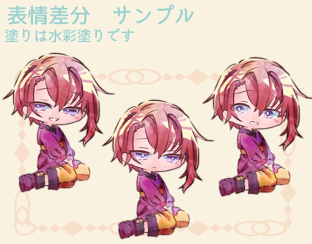 商用利用可能なチビキャライラスト描きます 表情、ポーズ差分、デザイン等承ります。お気軽にどうぞ！ イメージ3