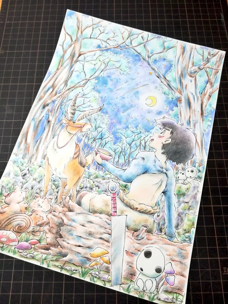 手描きでジブリ風の絵柄でイラスト描きます SNSアイコンや誕生日·記念日に世界で１枚の手描きイラストを イメージ8