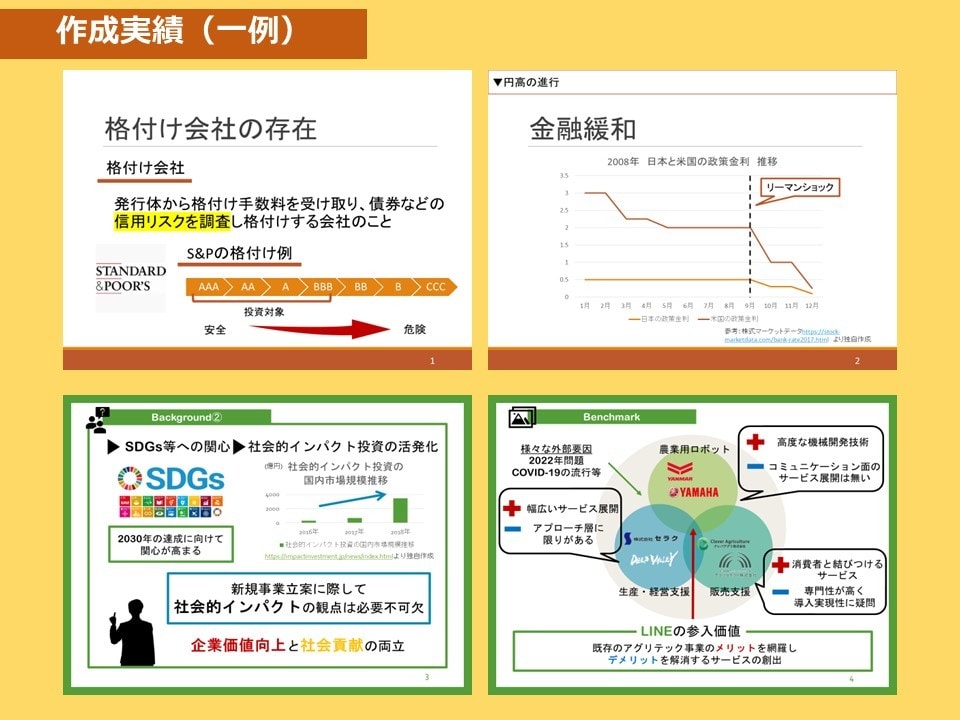 伝わりやすく、何度も見返したくなる資料を作成します 追加料金０！ご依頼者様の予算内で料金設定致します イメージ2