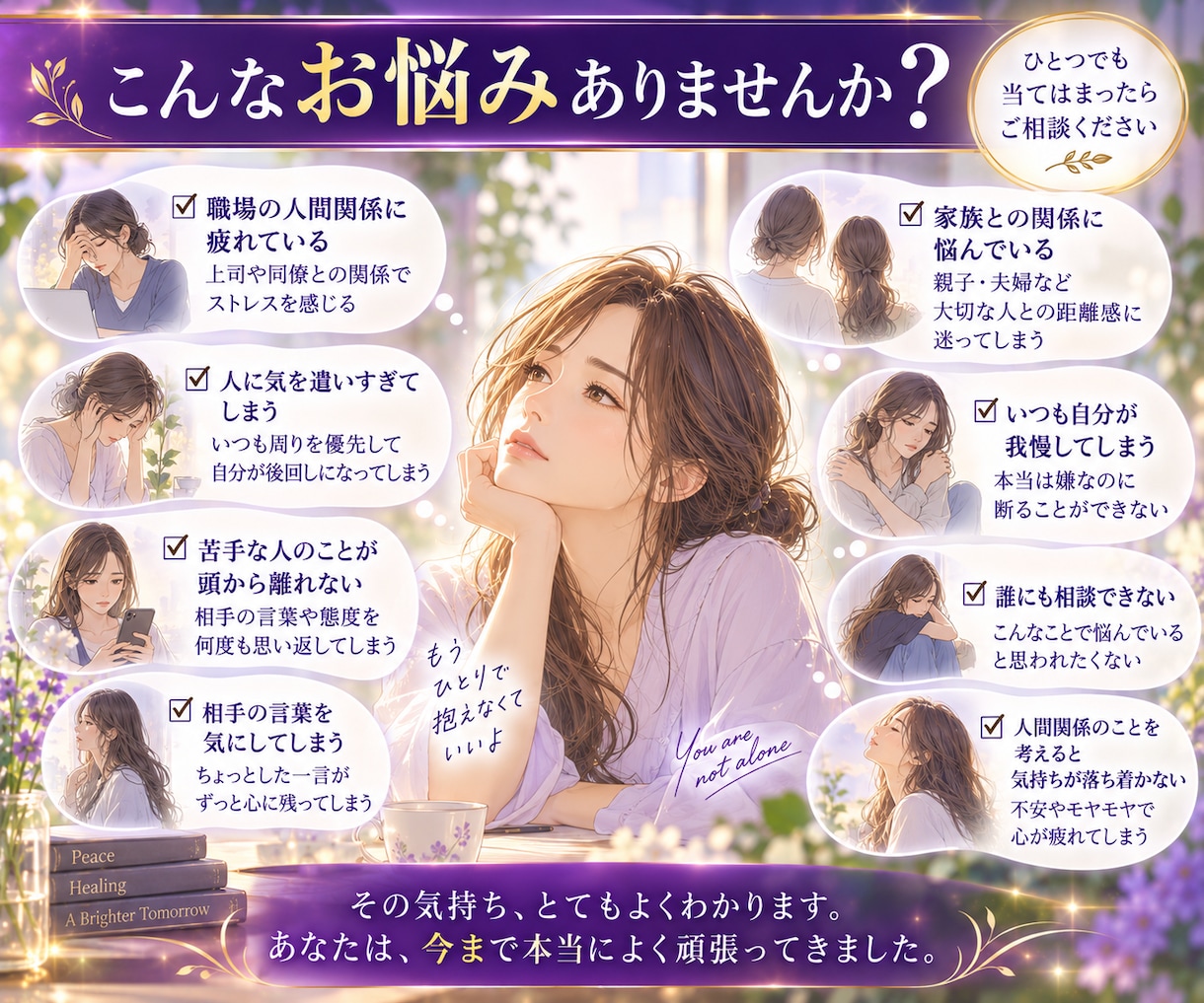 人間関係に疲れた方へ　心を整えるヒーリングします 人間関係で頑張りすぎているあなたに、自分を大切にする時間を イメージ2