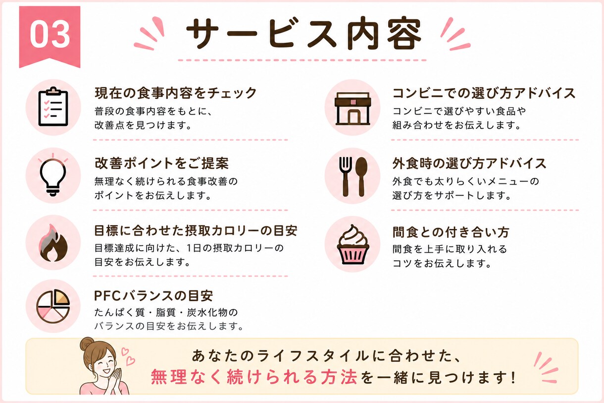 無理なく続くダイエット食事法をお伝えします 半年で−10kg達成した経験からアドバイス イメージ3