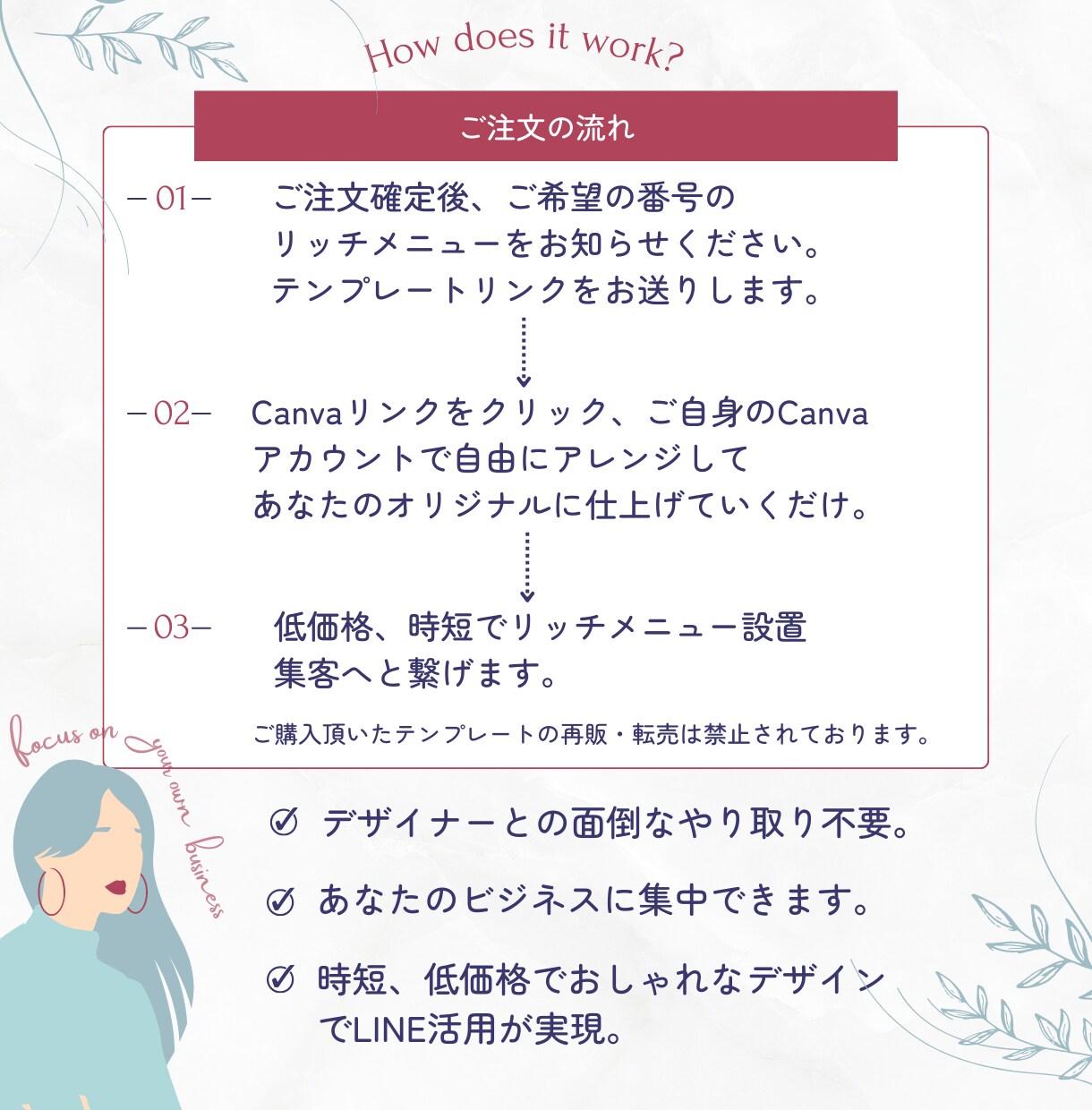 Canvaで簡単！リッチメニューテンプレあります 時短、格安デザインでビジネスをランクアップ！ イメージ3