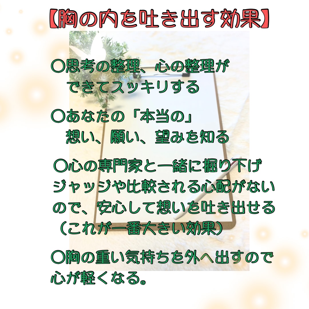 思っていることを言葉にすることで心が楽になります ー自分で自分の気持ちを押し込んでしまうあなたへー イメージ4