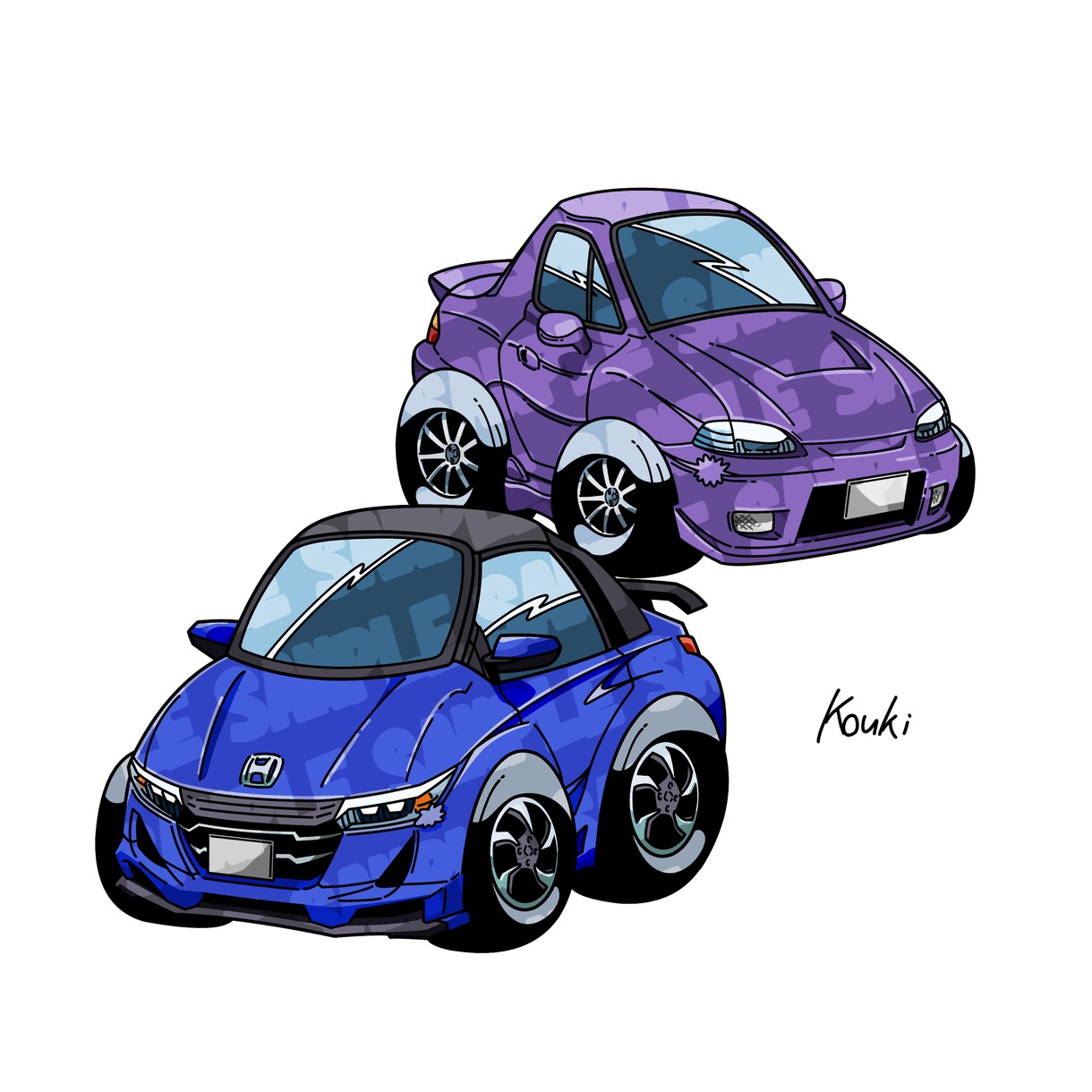 キュートな車のイラスト描きます アイコンや名刺、ちょっとした挿絵等に是非! イメージ3