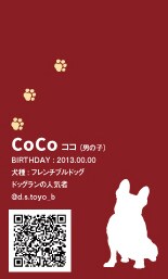 ペット名刺（PET NAME CARD）制作します セミオーダータイプ・50枚単位で注文可能！ イメージ7