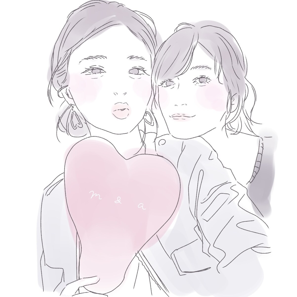 お写真から淡くておしゃれな似顔絵お描きします プレゼントや挿絵にも！8月限定割引中！ イメージ4