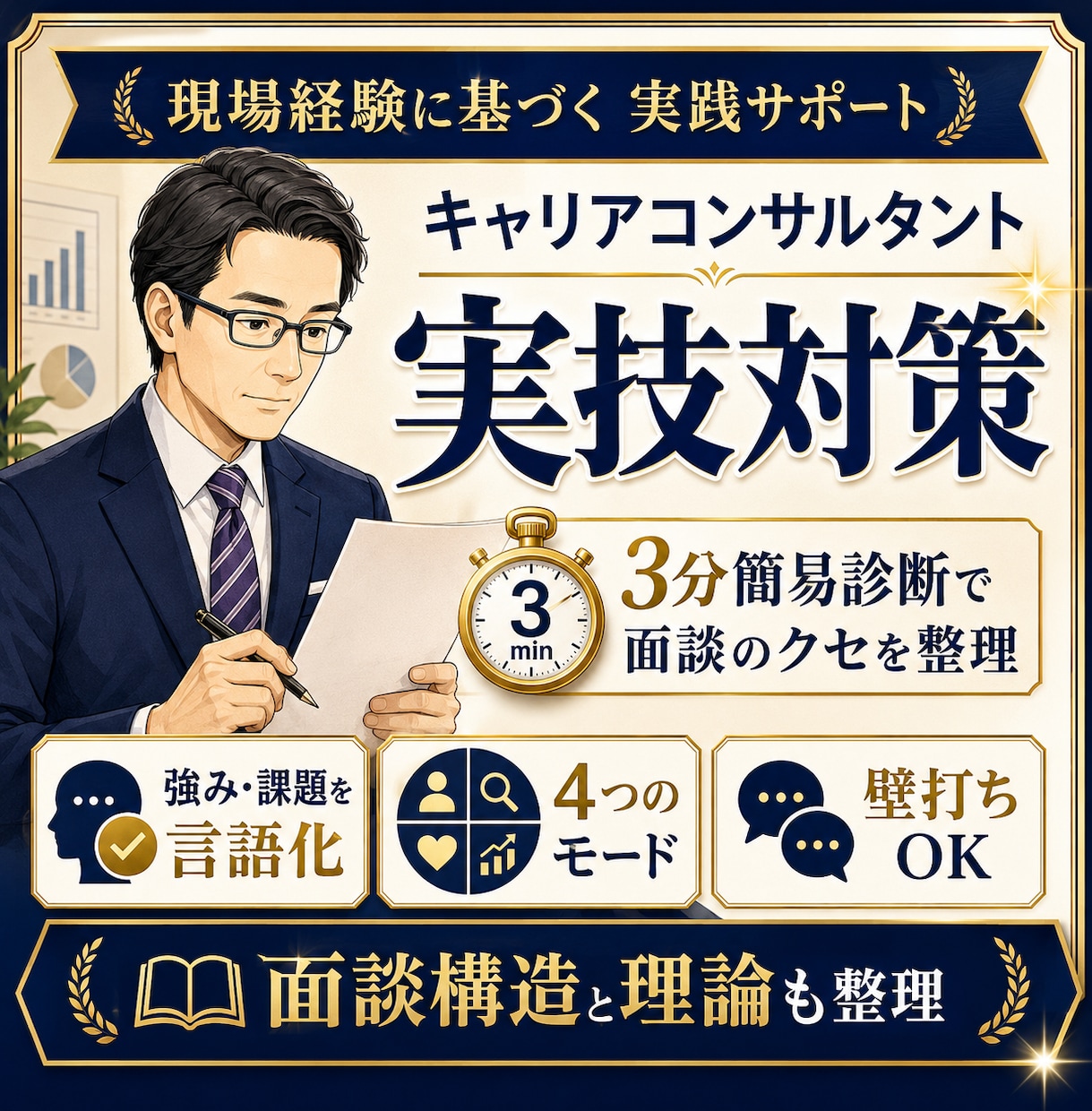ロープレ実力アップ！あなたの特性別に実技指導します キャリコン｜顔で覚える心理学者マップ付｜第31回で8名を支援 イメージ2