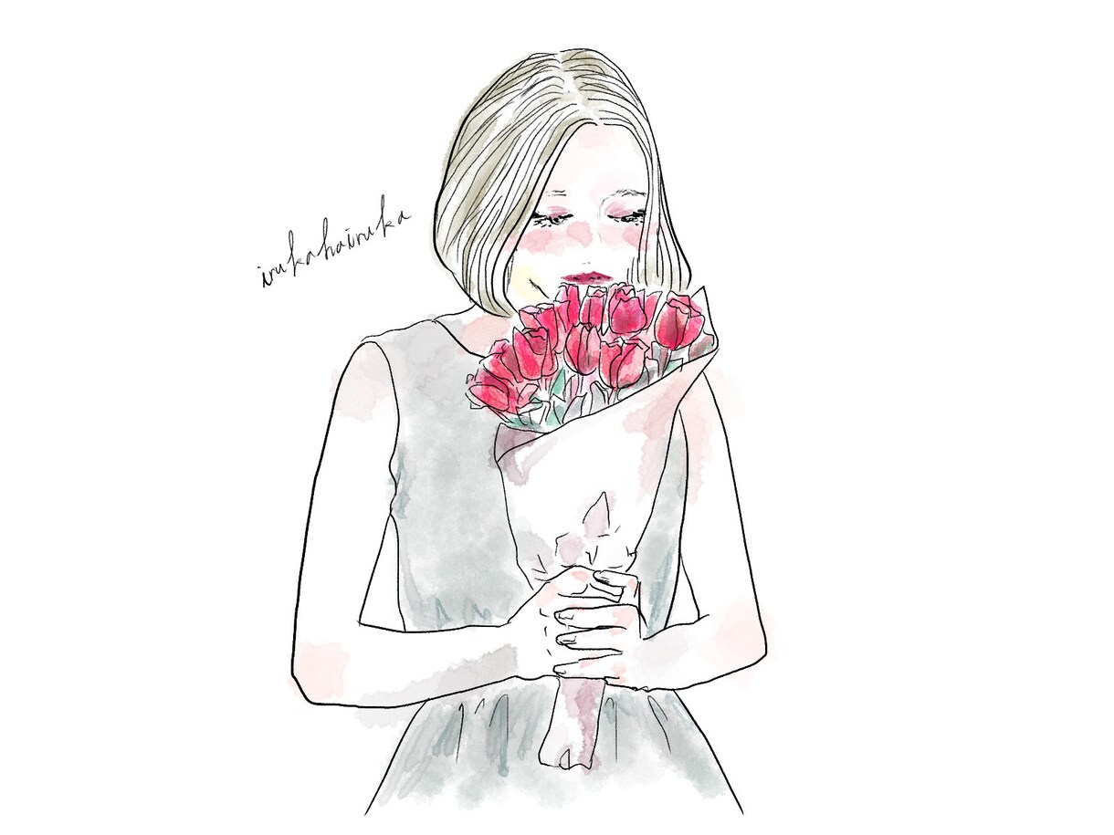 こなれ感のある女の子かきます 水彩風でお届け　おしゃれ感　透明感　好き　必見！ イメージ5