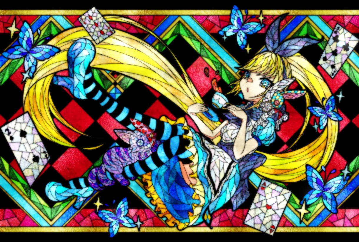 背景ありステンドグラス風イラストを描きます 貴方のイメージを幻想的なステンドグラス風に イメージ6